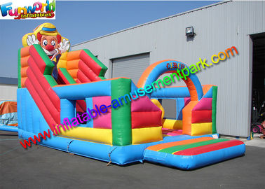 0.55mm PVC Giant inflatable slide , cute clown attractive inflatable slide for kids