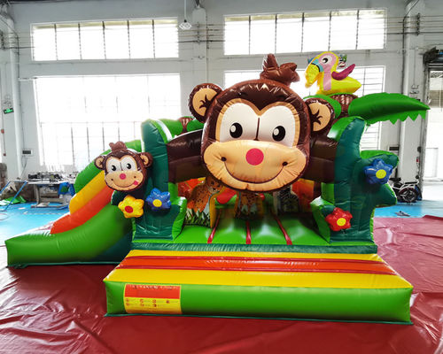 Monkey Inflatable Bouncer Slide Commercial Bounce House Combo