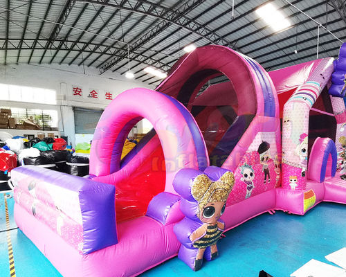 1000D van het de Spronghuis van pvc het Commerciële Combo de Speelplaatsdoll Kasteel van Bouncy